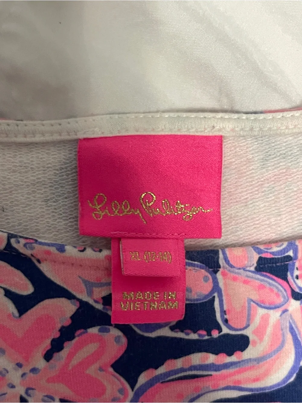 Lilly Pulitzer Navy and Pink Floral Paisley Shift Dress